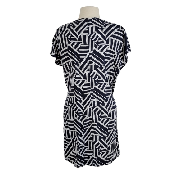 United Colors of Benetton Blue & White Abstract Striped Dohlman Sleeve Dress - Picture 4 of 7